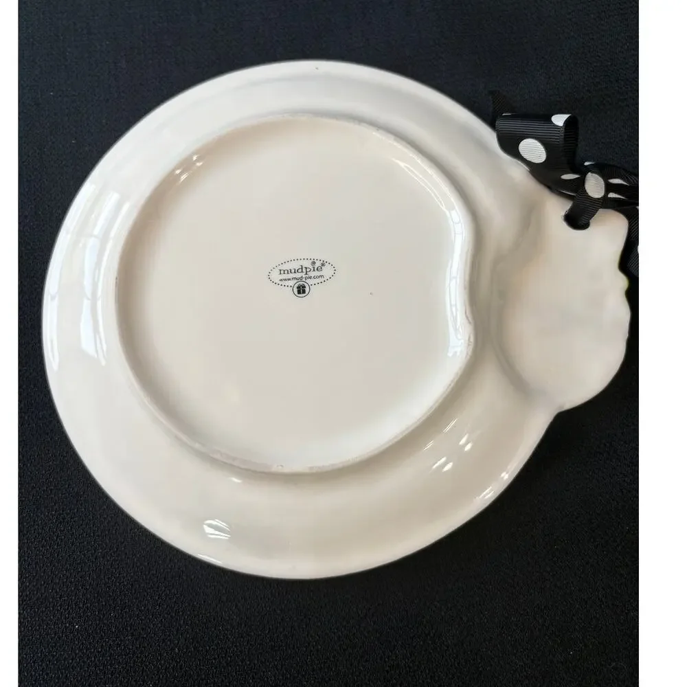 Mud Pie Checkerboard Snowman Dessert Plate